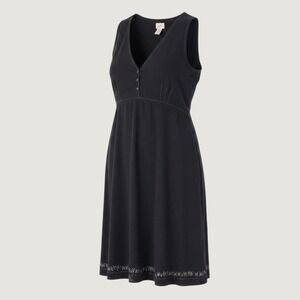J. Jill Dress Black Cotton Sleeveless Embroidered Tulle Hem Size 14